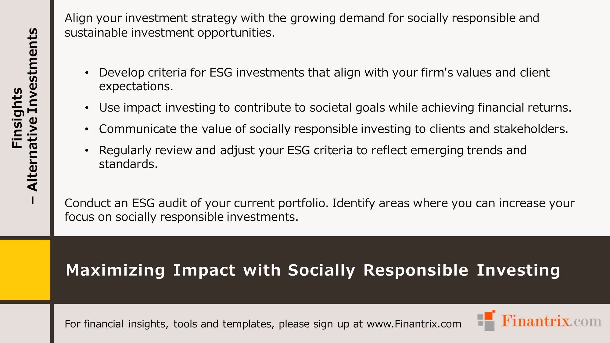 Maximizing Impact with Socially Responsible Investing