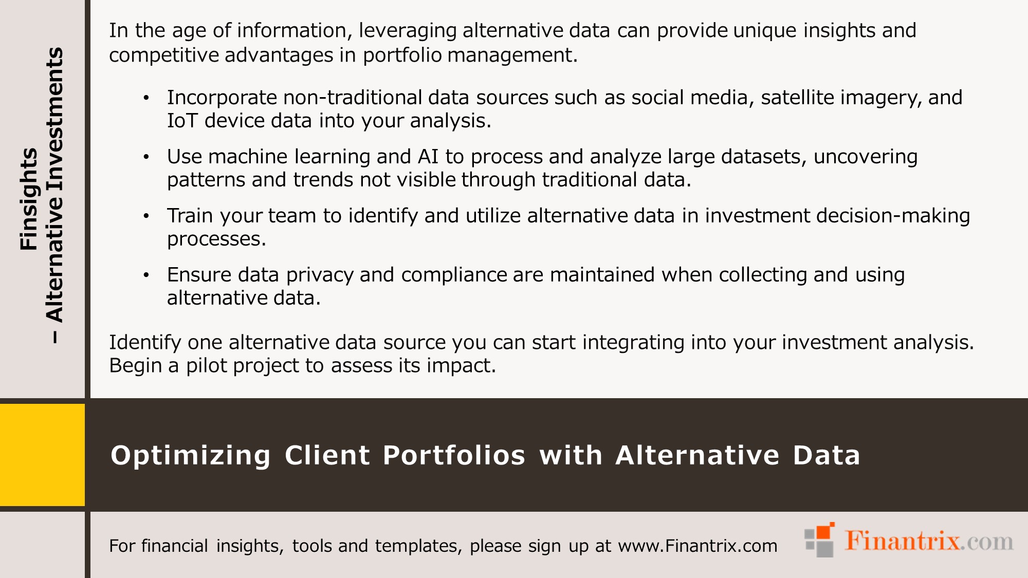 Optimizing Client Portfolios with Alternative Data