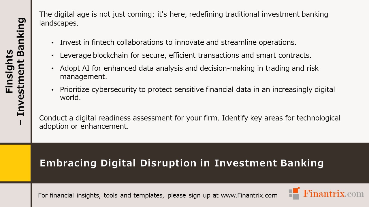 Embracing Digital Disruption in Investment Banking